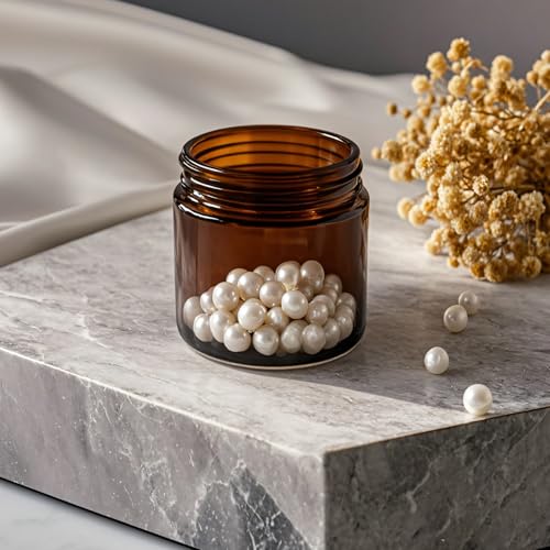 4oz Amber Glass Jars with Lids, 24 Pack