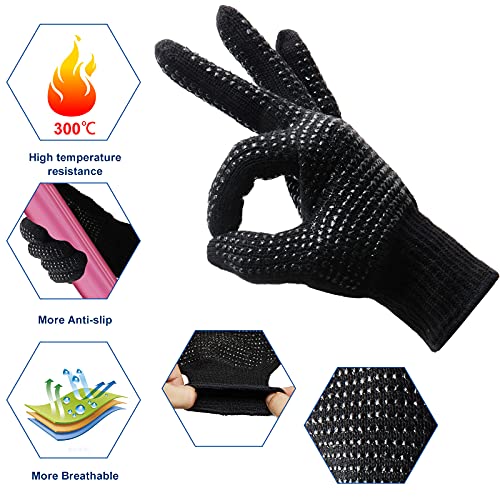 Heat Resistant Gloves for Hair Styling - 2Pc Set, 300°C