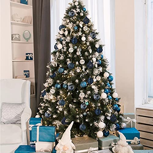 PIIDUOO Shatterproof Christmas Tree Ornaments Navy Blue Plastic Christmas Balls Ornament Bulk for Xmas Tree Decorations, 2.36 inches 24pcs