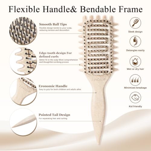 Yingbtr Curl Defining Detangling Hair Brush for Curly & Wavy Hair