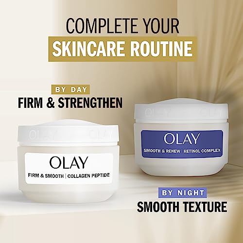 Olay Firm & Smooth Collagen Peptide Face Moisturizer, 2 oz Fragrance Free Firming Face Cream for Hydration and Skin Renewal, Recyclable Eco Jar Packaging