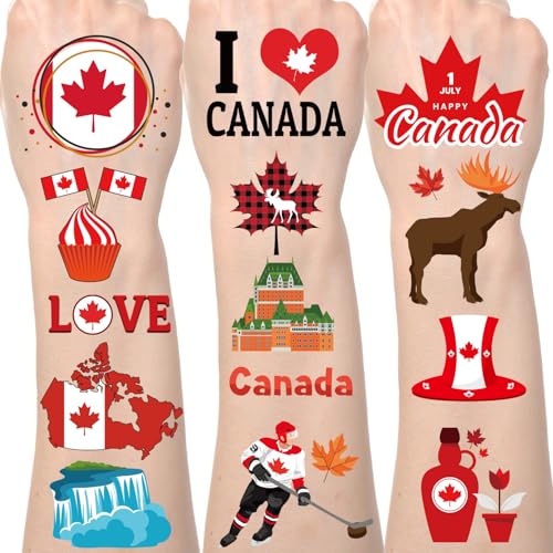 Canada Day Temporary Tattoo Stickers - 200+ Pieces