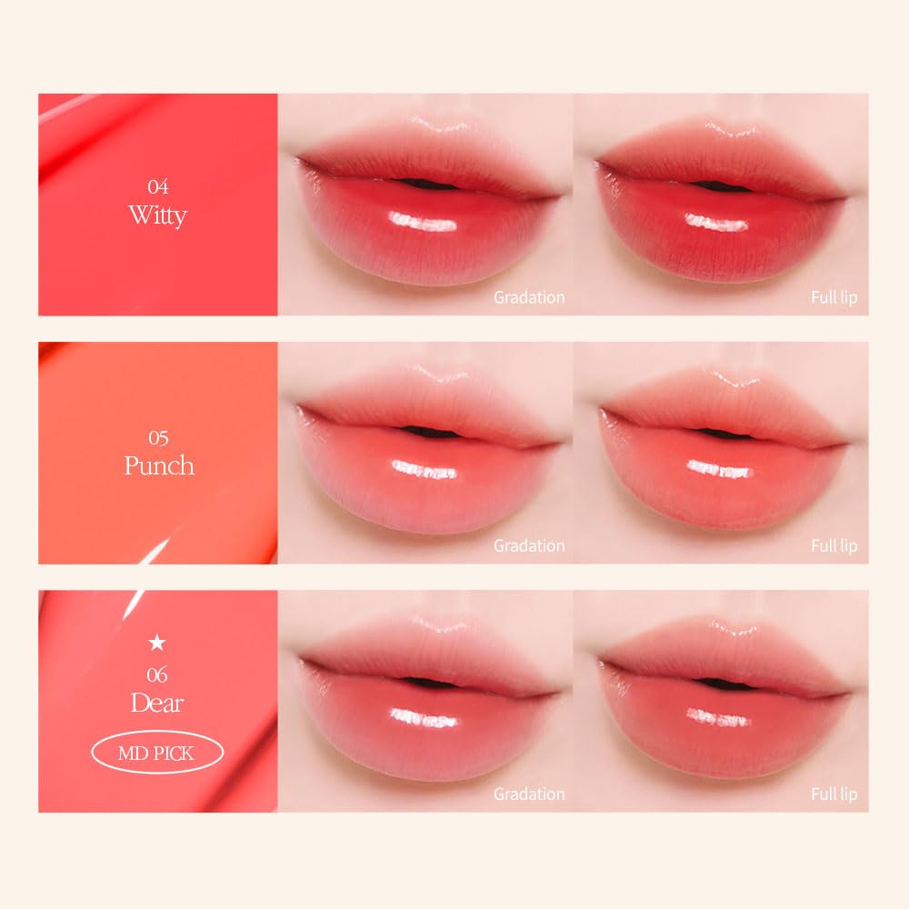 COSNORI Flow Wave Lip Tint - Vegan Glassy Lip Gloss, Lightweight & Long-lasting, Plant-derived Oil Moisturizer (11 PEACH ROSE)