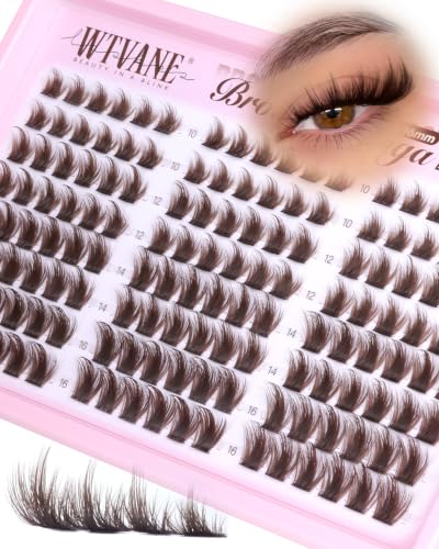 Brown Manga Lash Clusters - 144Pcs DIY Eyelash Extensions 10-16mm
