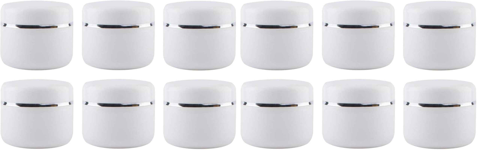 XINGZI 6PCS White 8 Oz (250ml) Cosmetic Jars with Liners and Dome Lids Empty Refillable Face Cream Lip Balm Lotion Bottles Plastic Storage containers for Household Use (Pack of 2)