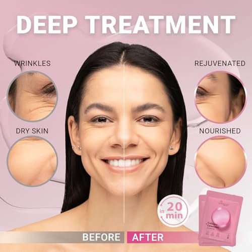 12 Pack of Collagen Face Mask with Ceramides - Rejuvenating Facial Sheet Mask, Reduce Wrinkles & Fine Lines - Face Masks Skincare Moisturizing Collagen Mask for All Skin Types