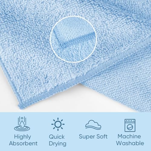 HOMEXCEL Microfiber Wash Cloths - Quick Dry, Super Absorbent
