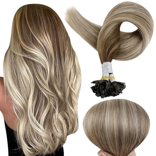 Full Shine U Tip Hair Extensions Real Human Hair 14 Inch