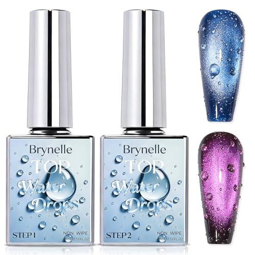 3D Water Drop Gel Top Coat Set – No Wipe, 2×15ml