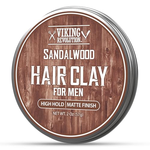 Viking Revolution Sandalwood Hair Clay for Men - Matte Finish