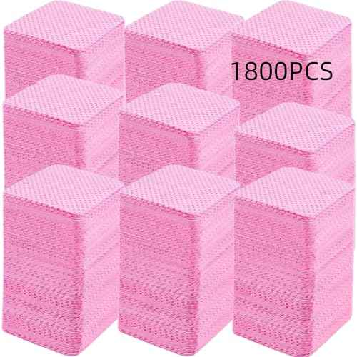 1800 PCS Lint Free Nail Wipes, Gel Nail Polish Remover Wipes, Absorbent Soft Non-woven Fabric Nail Cleaning Pads Lash Glue Wipe Cleaning Pads, Eyelash Extension Glue Wipes for Lash Extension Supplies