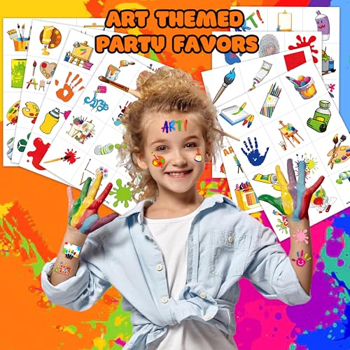 96 Pre-Cut Temporary Tattoos Art Party Favors for Kids