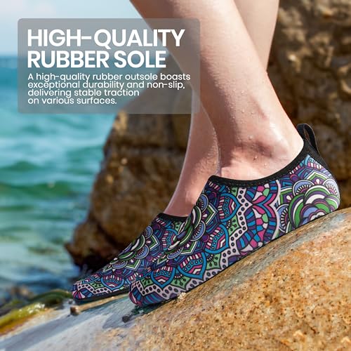 SEEKWAY Water Shoes Women Men Adult Quick-Dry Aqua Socks Barefoot Non Slip for Beach Swim River Pool Lake surf Black SK002(U)