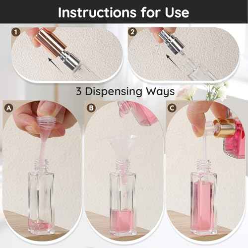 Segbeauty 60pcs 0.34oz Glass Perfume Bottles Empty, Travel Perfume Bottle Refillable, 10ml Mini Glass Spray Bottles, Bulk Fine Mist Small Cologne Sprayer, Fragrance Atomizer with Dispensing Tool