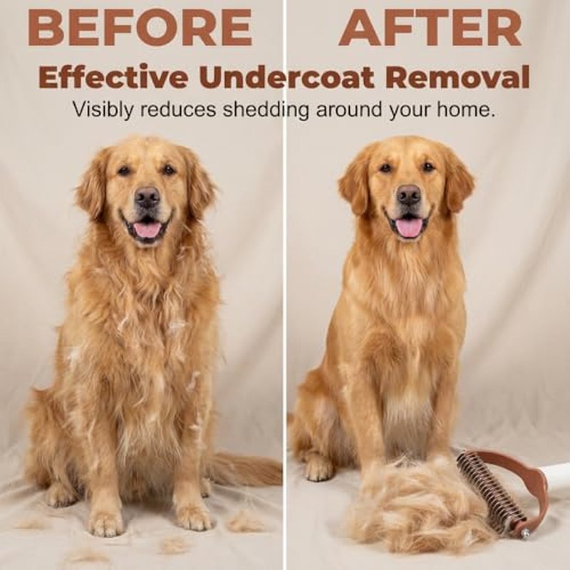 Double-Sided Dematting Comb for Cats & Dogs - Gentle Deshedding Tool