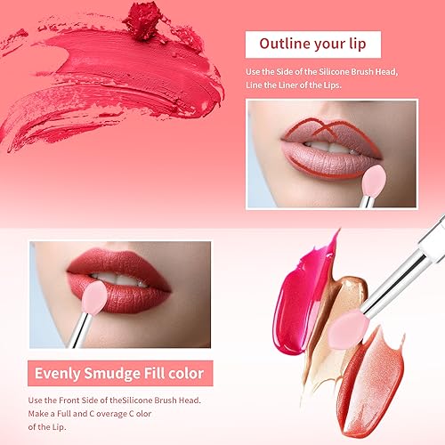 Reusable Lip Mask Applicators - 6 Pcs Silicone Lip Gloss & Lipstick Brush Set - Variation of THIS listing