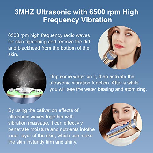 MiSMON High Frequency Facial Machine, 5 in 1 Mutifunctional Facial Massager Skin Tightening Light Theraphy Machine for Face