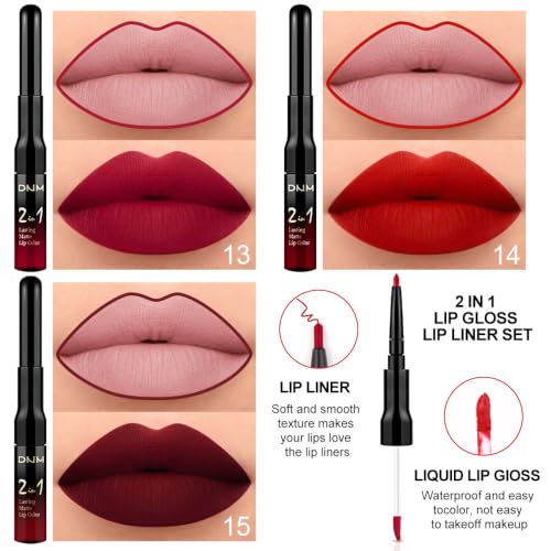 3-Piece Ruby Red Liquid Lipstick & Liner Set - 24HR Waterproof