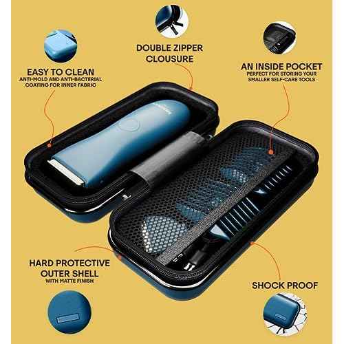MERIDIAN Hard Case Groin Trimmer Case for Men and Women Ocean Blue Hard Travel Storage Trimmers and Accessories