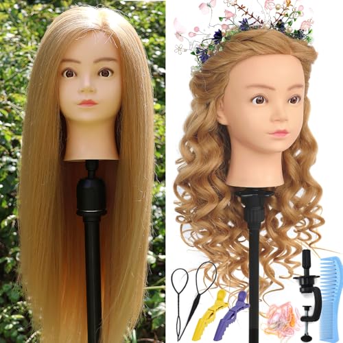 Mannequin Head 28in 180% Density Real Hair Braiding Practice