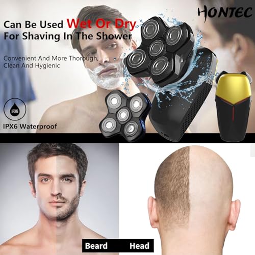 Revolutionary Upgrade Bald Men's 4-in-1 Electric Head Shavers Cordless Comfortable IPX7 Waterproof m Wet/Dry Use Equipped with Clippers, Trimmers & Cleansing Rechargeable for Smooth Shave