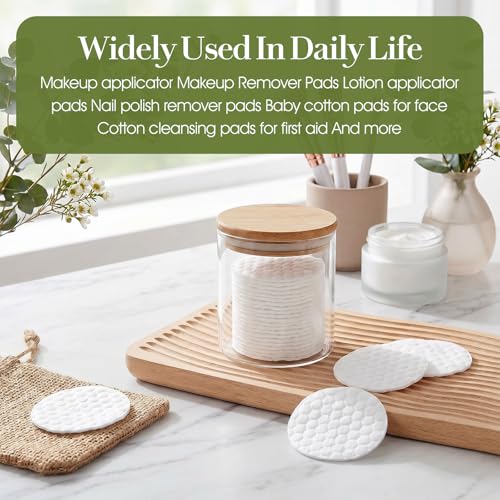 2000 Cotton Rounds 2.28" Pearl Embossed Makeup Remover Pads