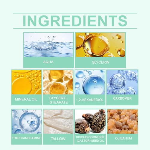 Organic Tallow Balm with Castor Oil & Frankincense for Natural Skincare & Moisturizing, Tallow Cream Castor Oil and Frankincense