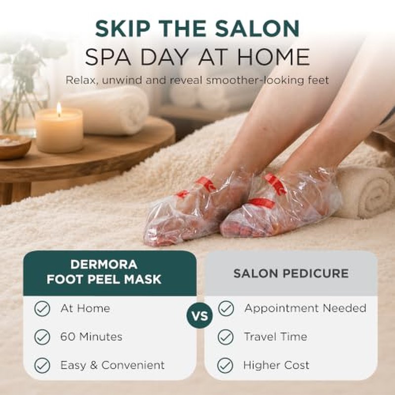 DERMORA Exfoliating Foot Peel Mask - 2 Pairs for Smooth Feet