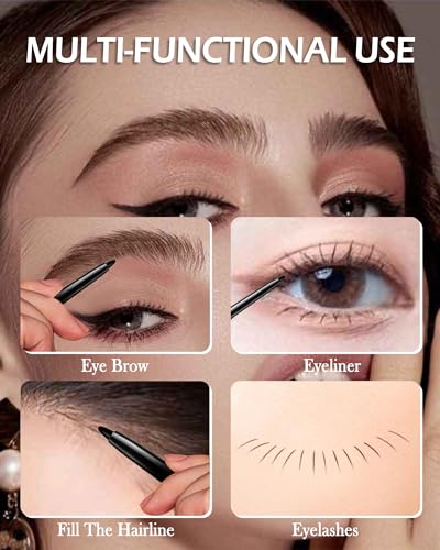 Waterproof Gel Eyeliner Pencil Set - Black Brown