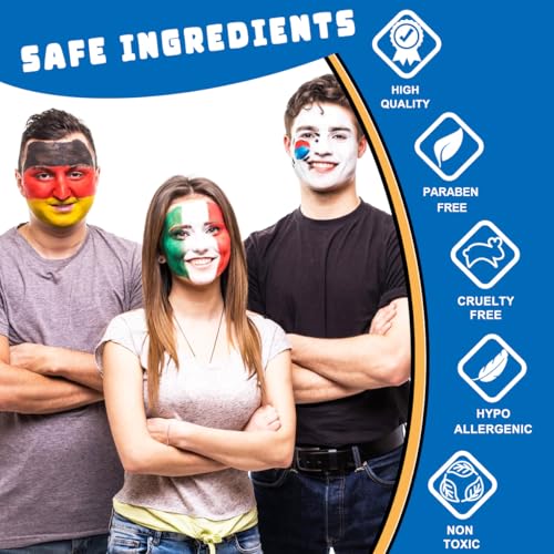 Bowitzki 14 Colors Face Body Paint Set - 20ml Water Based
