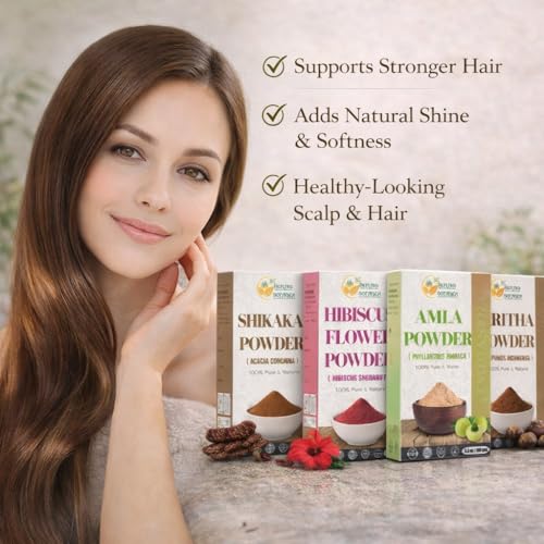 Herbs Botanica Herbal Hair Mask Combo for Hair Growth & Scalp Health - Brahmi, Reetha, Shikakai, Hibiscus, Amla Powders, 5.3 oz Each, 1.65 lbs