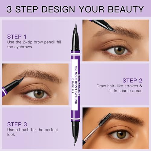 UCANBE Dual-Ended Eyebrow Pencil with Spoolie Brush - Light Brown