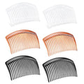 6 Pack 3.15 Inch French Hair Combs for Styling Grooming - Black, Brown, Clear - Pack of 6