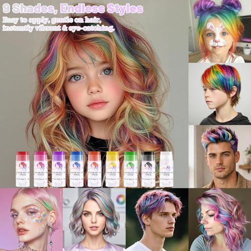 Blue Temporary Hair Color Sticks - Washable Hair Dye Chalk