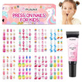 Plauva 192 Pieces Kids Press On Nails Set - 8 Styles for Girls