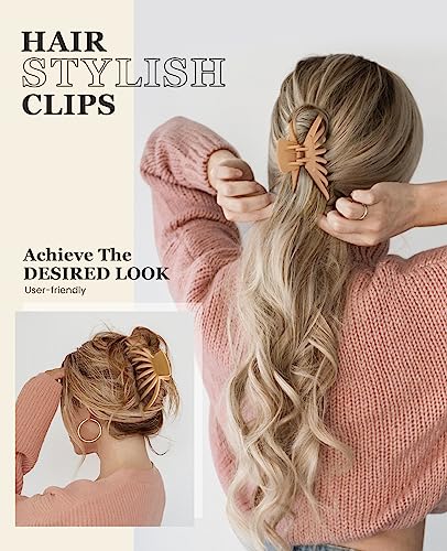 OPAUL Large Hair Claw Clips for Thick Hair, 4 Pack