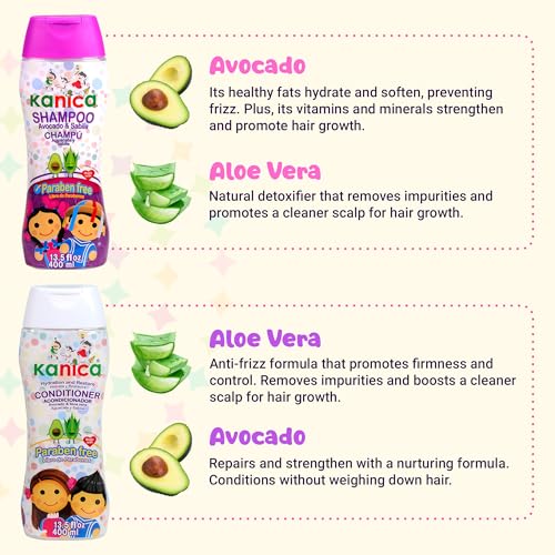 Kanica Avocado & Aloe Shampoo Conditioner Set, Paraben Free