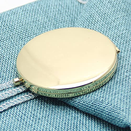 Magnifying Compact Double-Sided 1X/2X Round Pocket Handheld Travel Makeup Portable Pocket Mirror Glod 5PCS