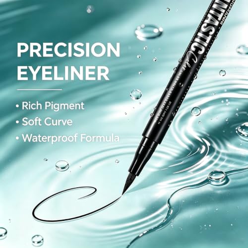 Melsintern Brown Liquid Eyeliner - Waterproof Matte Fine Tip 09# for Precise Eye Makeup