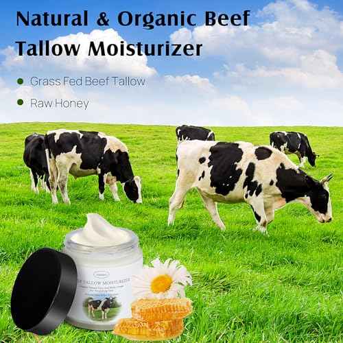 Beef Tallow Moisturizer,Beef Tallow for Skin,Organic Grass Fed Beef Tallow with Raw Honey Moisturizing Cream, Whole Body & Face Moisturizer£¨4oz£©