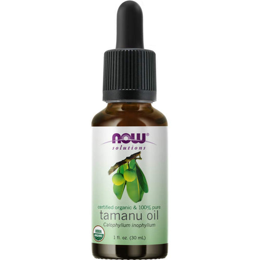 NOW Foods Solutions, Organic Tamanu Oil, Certified Organic and 100% Pure, Promotes Hydration and Rejuvenation, 1-Ounce