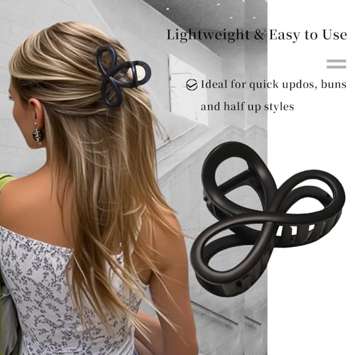 3.3" Unbreakable Matte Hair Claw Clips - 3 Pack