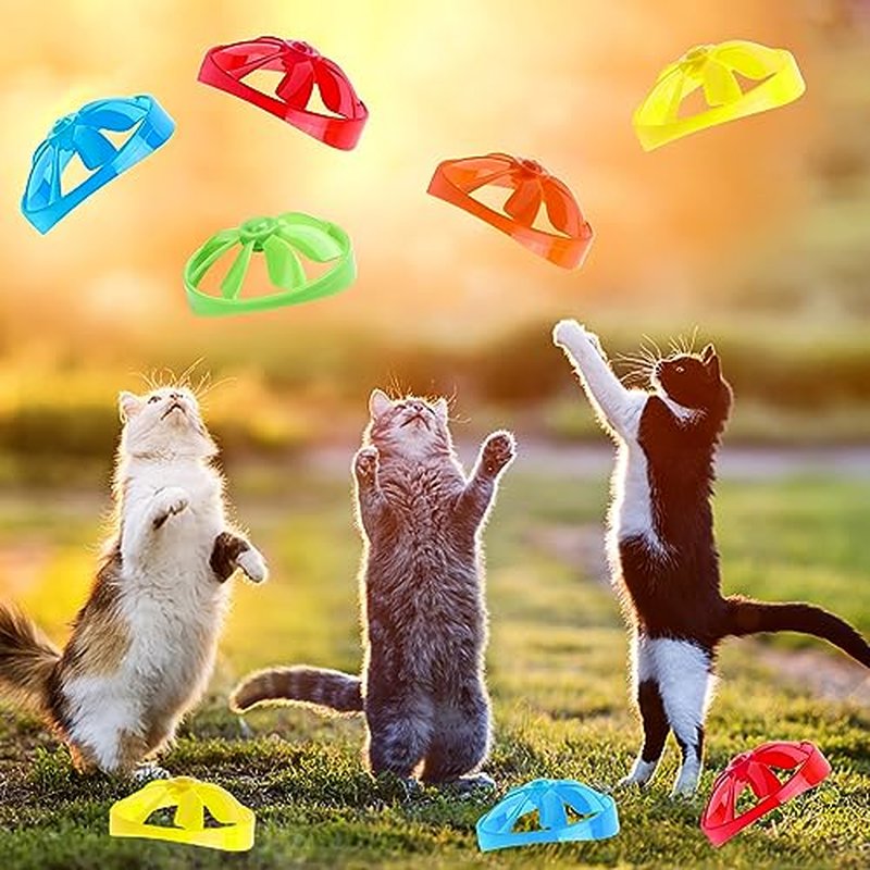 FOIMAS 17-Piece Interactive Cat Fetch Toy Set with Flying Propellers