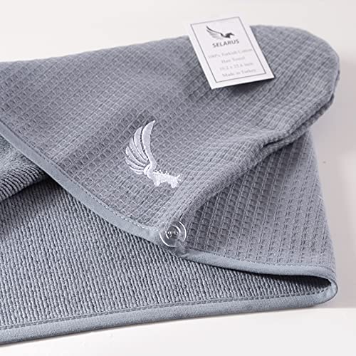 Turkish Cotton Hair Towel Wrap - 400 GSM Waffle Weave
