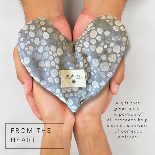 Weighted Heart Eye Pillow with Organic Lavender & Flaxseed ? Relaxation Gift for Women, Meditation Tool, Mindful Rest, Cooling Eye Mask, Wellness Self-Care Kit