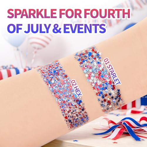 Red White Blue Glitter Stick for Face & Body