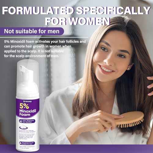 5% Minoxidil Foam for Women Hair Growth Foam Suitable for Hair Thinning Receding Hairline and Hair Loss to Hair Regrowth Get Thicker Fuller Hair 1 Bottles 2.11 Ounces Each
