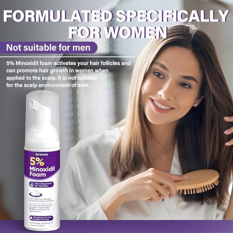 5% Minoxidil Foam for Women Hair Growth - 3 Pack