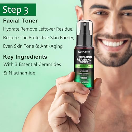 Men's 5-Piece Skin Care Set with Cleanser, Toner & Retinol Serum