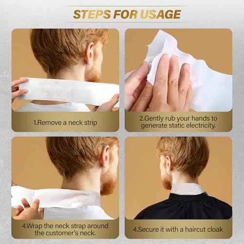 Neck Strips Barber Neck Strips - 100 Count Non-woven Fabric Barber Tape Professional Electrostatic Adsorption Disposable Haircut Paper Neck Band for Barbers and Hairstylists Barber Accessories